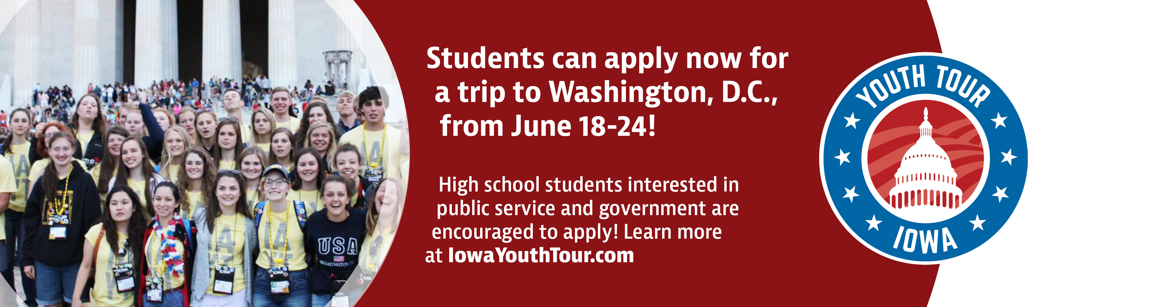 Students can apply now for a trip to Washington D.C.
